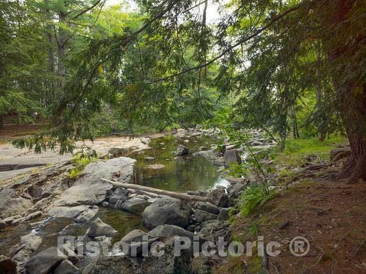Photograph - The Limington Rapids on the rocky Saco River, near Limington, Maine, are a family attraction. There's a venerable picnic area with rain-worn roof shelters up the bank from here 1