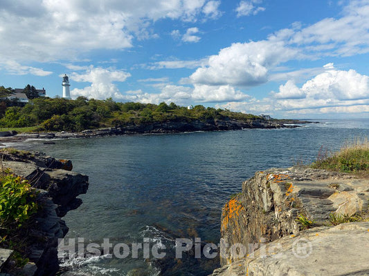 Photo- The one readily Visible Lighthouse of Cape Elizabeth, Maine's,Twin Lights, which Locals Prefer to Call The Two Lights 2 Fine Art Photo Reproduction