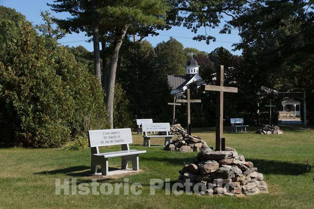 Photo- Part of the Way of the Cross at Saint Anne's Shrine on Isle La Motte, one of the Lake Champlain Islands chain in Vermont waters of Lake Champlain 2 Fine Art Photo Reproduction