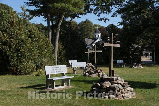 Photo- Part of the Way of the Cross at Saint Anne's Shrine on Isle La Motte, one of the Lake Champlain Islands chain in Vermont waters of Lake Champlain 2 Fine Art Photo Reproduction