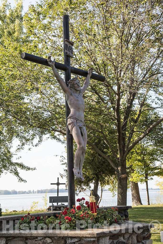 Photo- Part of the Way of the Cross at Saint Anne's Shrine on Isle La Motte, one of the Lake Champlain Islands chain in Vermont waters of Lake Champlain 1 Fine Art Photo Reproduction