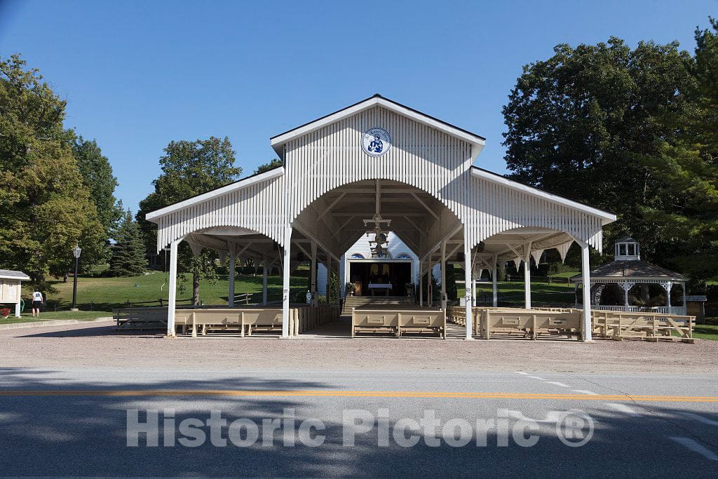 Photo- Entrance to Saint Anne's Shrine on Isle La Motte, one of The Lake Champlain Islands Chain in Vermont Waters of Lake Champlain, Separating Vermont and New York State