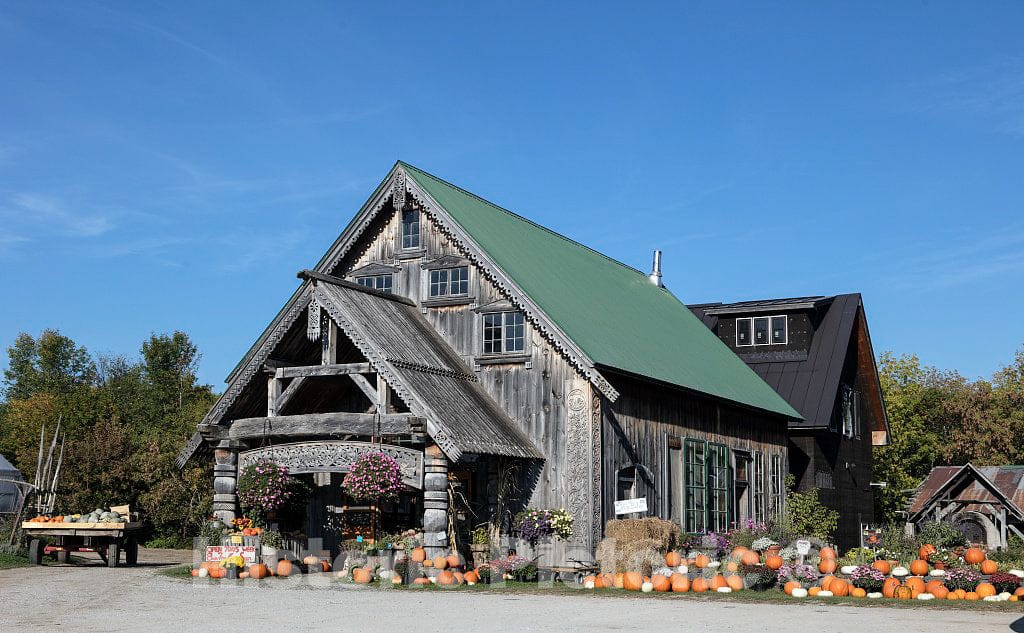 Photo - Marketplace During Fall Pumpkin Season at Hudak's Farm Outside St. Albans, Vermont- Fine Art Photo Reporduction