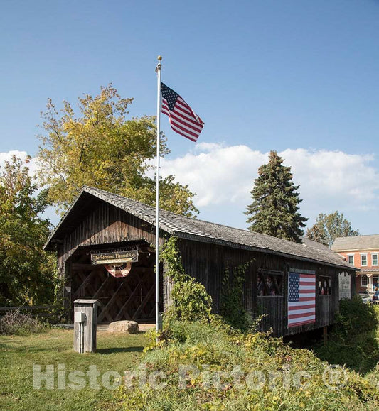 Photo - Covered Bridge That's Part of The Vermont Flannel Co. Store Complex in Ferrisburgh, Vermont- Fine Art Photo Reporduction