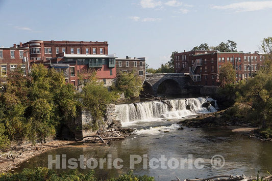 Photo- Middlebury Falls, a Waterfall on The Otter Creek in The Heart of Downtown Middlebury, Vermont. The Falls Once Powered Several Mills in This Industrial Community 1