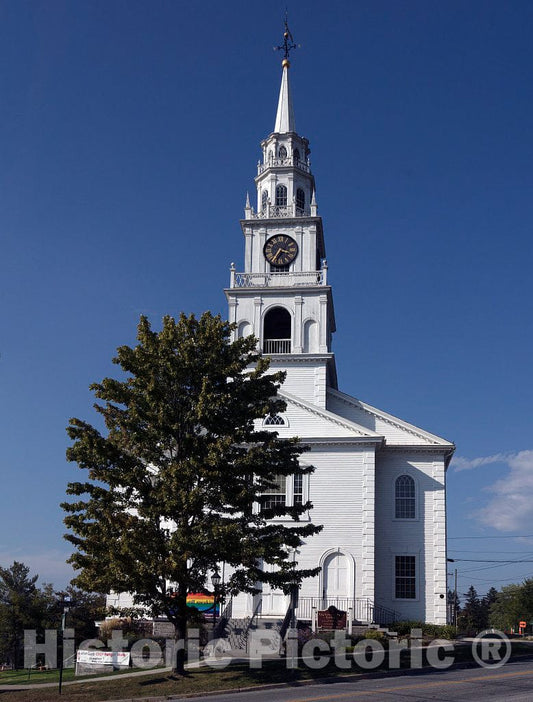 Photo - Middlebury Congregational Church in Downtown Middlebury, Vermont- Fine Art Photo Reporduction