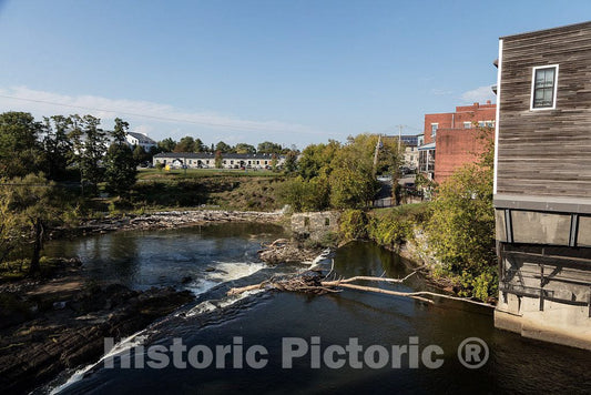 Photo - View from The top of Middlebury Falls, a Waterfall on The Otter Creek in The Heart of Downtown Middlebury, Vermont- Fine Art Photo Reporduction