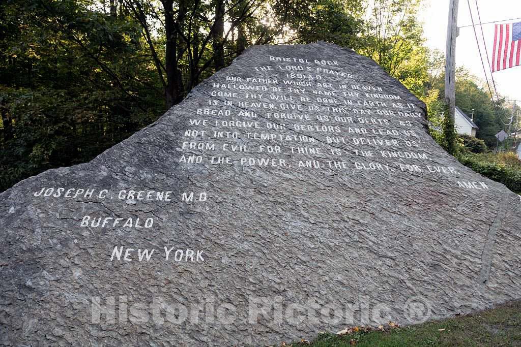 Photo- The Lord's Prayer Rock, which Stands Beside The Main Road into and Out of Bristol, Vermont 1 Fine Art Photo Reproduction