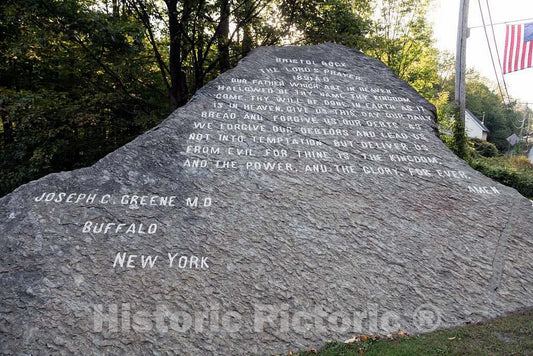 Photo- The Lord's Prayer Rock, which Stands Beside The Main Road into and Out of Bristol, Vermont 1 Fine Art Photo Reproduction
