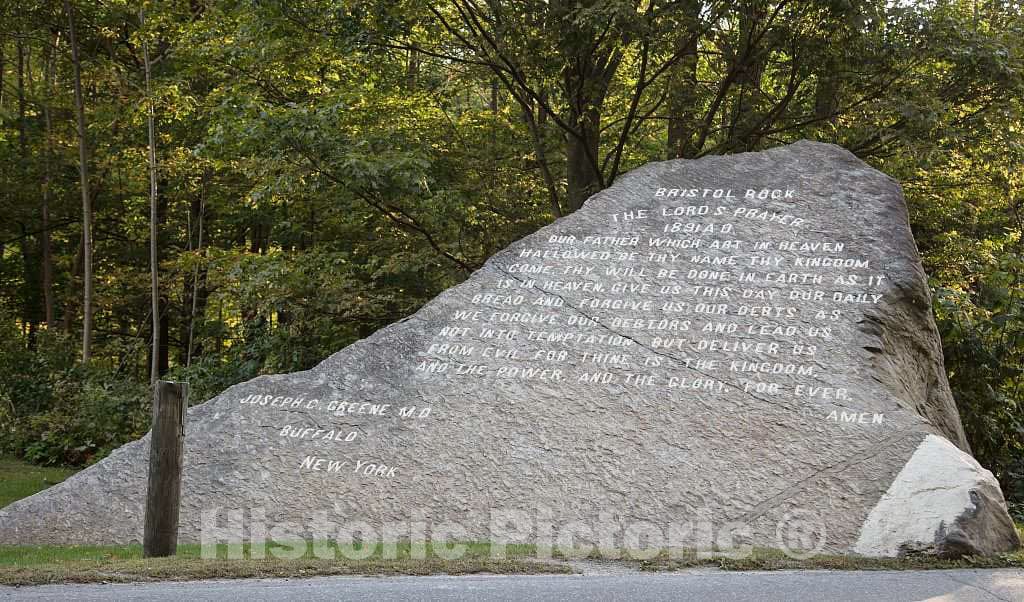 Photo- The Lord's Prayer Rock, which Stands Beside The Main Road into and Out of Bristol, Vermont 2 Fine Art Photo Reproduction