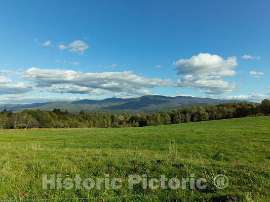 Photo - Mountain View amid Guest Houses Below The Trapp Family Lodge in Stowe, Vermont- Fine Art Photo Reporduction