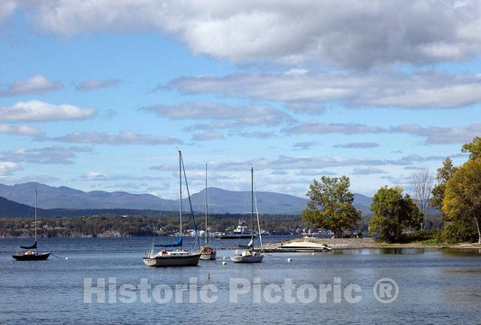 Photo- Harbor Near Charlotte, Vermont, Where The Ferry That Crosses Lake Champlain to Essex in New York State on The Western Side of The Large Lake Docks 2 Fine Art Photo