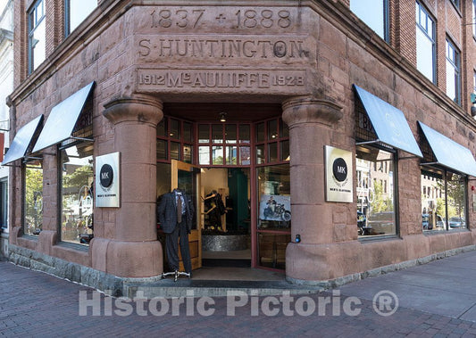 Photo - The McAuliffe Building in Burlington, Vermont, is a remnant of The Romanesque Revival YMCA Block Built in 1912, which Burned Down in 1928- Fine Art Photo Reporduction