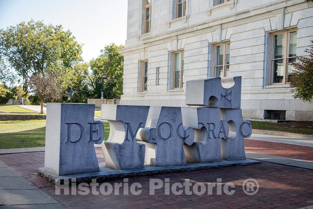 Photo - W.F. Herrick's 1990" Democracy Sculpture, which Stands Outside The Main gate of Courthouse Plaza in Burlington, Vermont- Fine Art Photo Reporduction