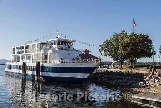 Photo - The Spirit of Ethan Allen III, a Tour Boat docked at The Burlington, Vermont, Waterfront- Fine Art Photo Reporduction