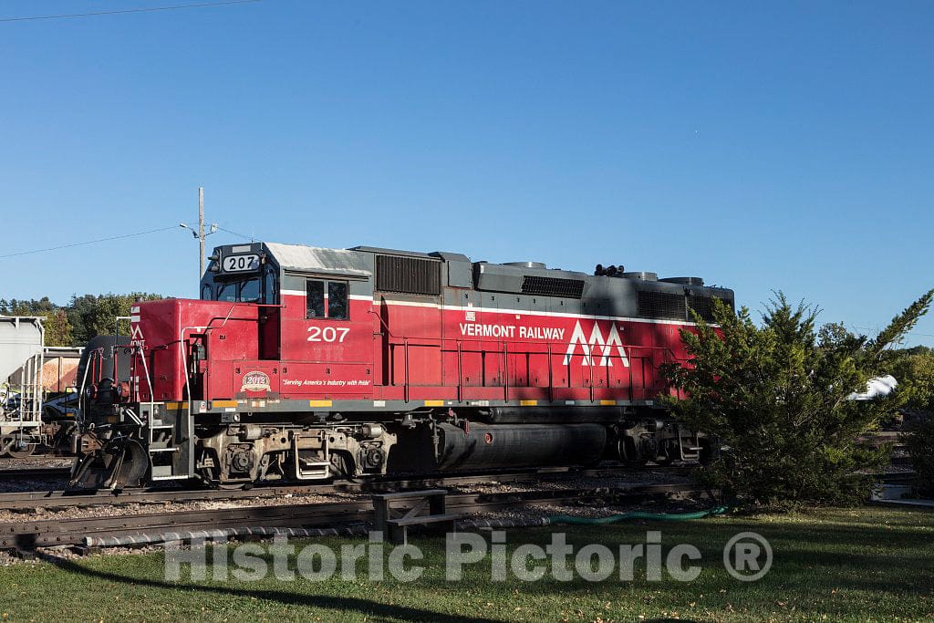 Photo - Vermont Railway Diesel Engine at The Burlington, Vermont, Waterfront- Fine Art Photo Reporduction