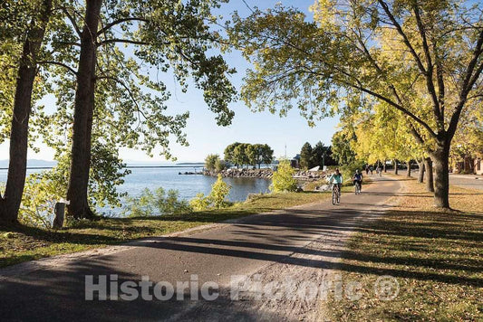 Photo- Scene along the Lake Champlain waterfront in downtown Burlington, Vermont 3 Fine Art Photo Reproduction