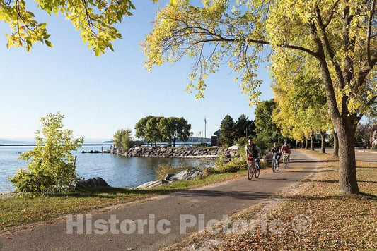Photo- Scene along the Lake Champlain waterfront in downtown Burlington, Vermont 4 Fine Art Photo Reproduction