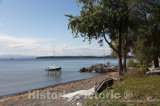 Photo- View from White's Beach in South Hero, Vermont, The Southern Half of Grand Isle, one of The Lake Champlain Islands Chain in Lake Champlain 1 Fine Art Photo Reproduction