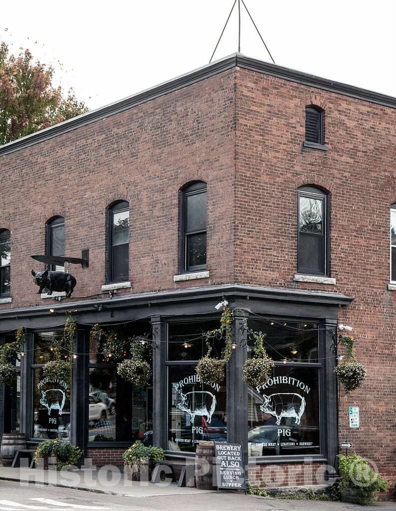 Photo - The Prohibition Pig, a brewpub in Waterbury, Vermont- Fine Art Photo Reporduction