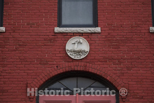 Photo - Medallion Above The Entrance to Socialist Labor Party Hall in Barre (Pronounced Barry), Vermont, a Center of The state's Granite-Processing Industry