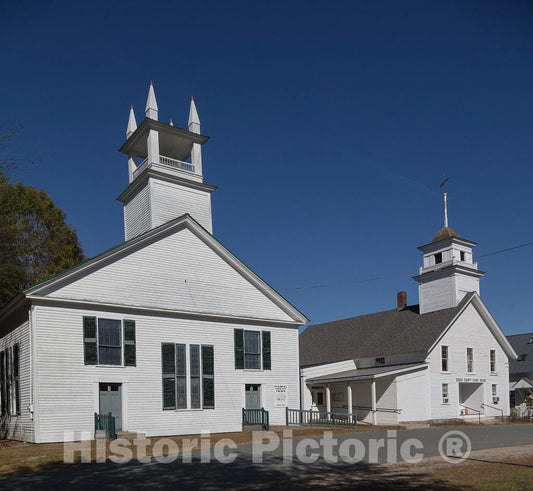 Photo - The Community Hall (Left) and Town Hall in Guildhall, Vermont- Fine Art Photo Reporduction
