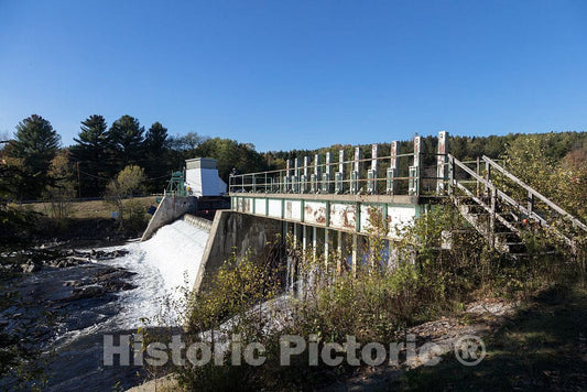 Photo- The Canaan Dam, a 27-Foot hydroelectric Dam and adjoining Railroad Bridge Spanning The Connecticut River Between Stewartstown, New Hampshire, and Canaan, Vermont 3