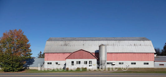 Photo - Pink and white dairy barn near Stewartstown, New Hampshire- Fine Art Photo Reporduction