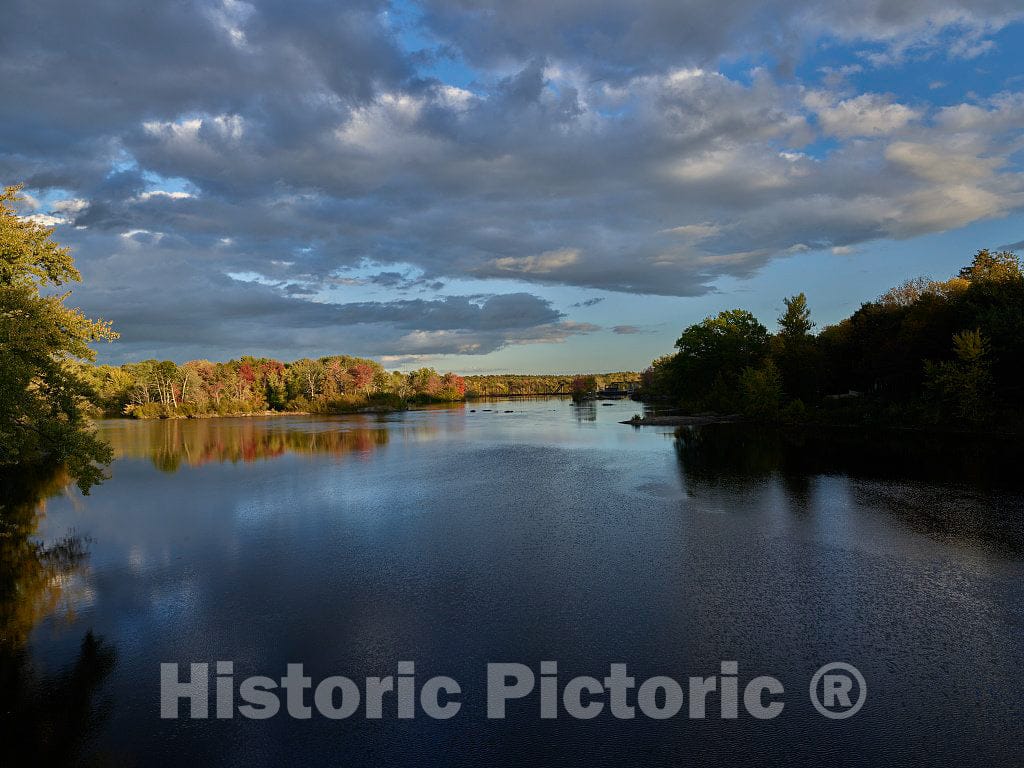 Photo - Fall View of The Penobscot River from Old Town, Maine, Near The College Town of Orono, Maine- Fine Art Photo Reporduction