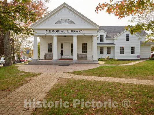 Photo - The Boothbay Harbor Memorial Library in Boothbay Harbor, Maine- Fine Art Photo Reporduction