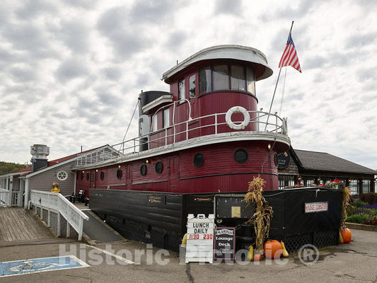 Photo - The Old Tugboat Maine, Now Part of The Restaurant at The Tugboat Inn in Boothbay Harbor, Maine- Fine Art Photo Reporduction