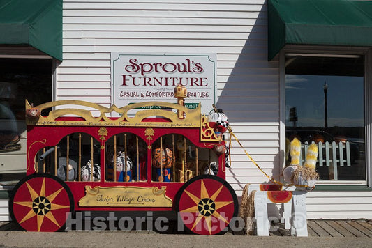 Photo - Pumpkinheaded Figures take The Place of Animals and The Driver in a Circus Wagon at The Annual Pumpkinfest, a Colorful Fall Festival in Damariscotta, Maine