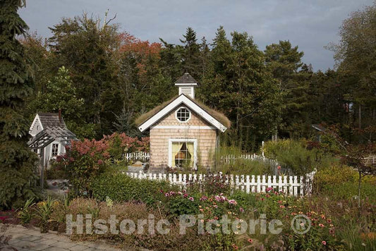 Photo- The Bibby & Harold Alfond Children's Garden at the Coastal Maine Botanical Gardens in Boothbay, Maine, a 270-acre garden on more than a mile of Boothbay Harbor waterfront