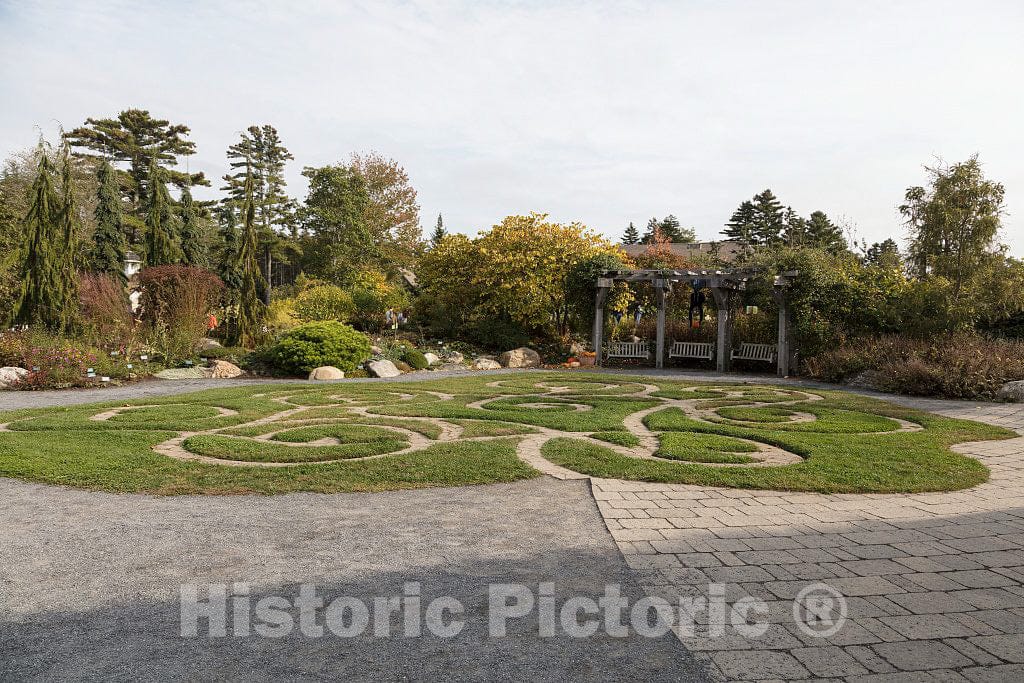 Photo- Mazelike pathway at the Coastal Maine Botanical Gardens in Boothbay, Maine, a 270-acre garden on more than a mile of Boothbay Harbor waterfront 1 Fine Art Photo Reproduction
