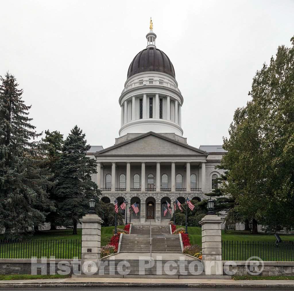 Photo - The Maine State Capitol Building in Augusta, The state's Capital City- Fine Art Photo Reporduction