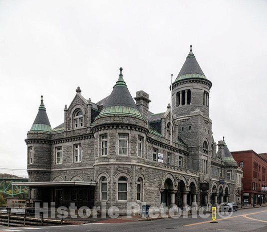 Photo - The Old Post Office and Court House, a Historic Former Federal Government Building in Downtown Augusta, Maine's Capital City- Fine Art Photo Reporduction