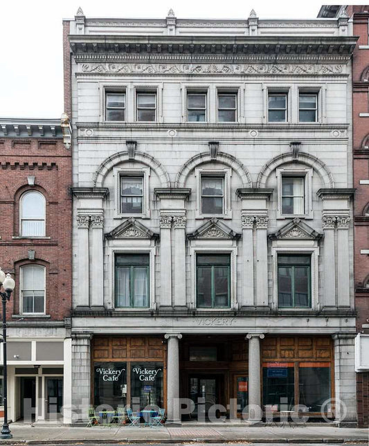 Photo- Commercial Building in a Historic Water Street Block, Many of Whose Structures Date to The 1850s, in Augusta, Maine's Capital City 1 Fine Art Photo Reproduction