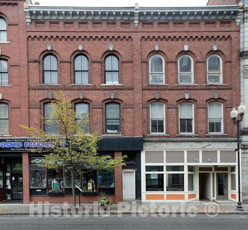 Photo- Commercial Building in a Historic Water Street Block, Many of Whose Structures Date to The 1850s, in Augusta, Maine's Capital City 2 Fine Art Photo Reproduction