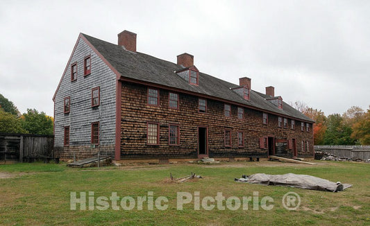 Photo- Original Trading-Post Building at Old Fort Western, a onetime British Colonial Outpost at The Head of Navigation on The Kennebec River in Augusta, Maine's Capital City