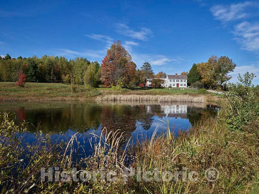 Photo - Distant View of The Colonel Williams Inn, a Country inn and Wedding Venue Dating to 1769, Near Marlboro, Vermont- Fine Art Photo Reporduction