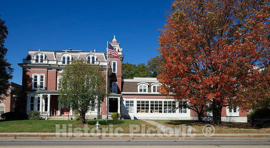 Photo- The Keene, New Hampshire, Public Library. in 1898 Edward Carrington Thayer Presented The Henry Colony House on West Street to The City for use as The Public Library