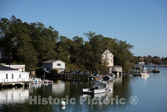 Photo - Small dock on the Piscataqua River in Portsmouth, New Hampshire, across from Badger's Island, Maine- Fine Art Photo Reporduction