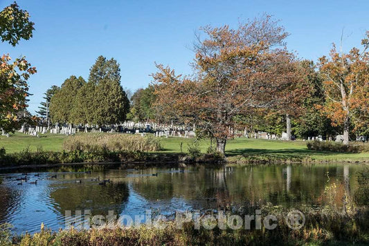 Photo - Distant View of The Historic South Street Cemetery, Parts of which Date to c. 1671, in Portsmouth, New Hampshire- Fine Art Photo Reporduction
