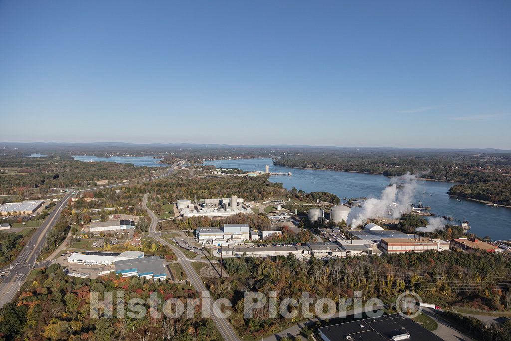 Photo- an October 2017 Aerial View of an Industrial Area Along The Piscataqua River, Along The Historic Seaport of Portsmouth, New Hampshire 1 Fine Art Photo Reproduction