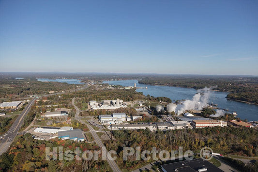 Photo- an October 2017 Aerial View of an Industrial Area Along The Piscataqua River, Along The Historic Seaport of Portsmouth, New Hampshire 1 Fine Art Photo Reproduction