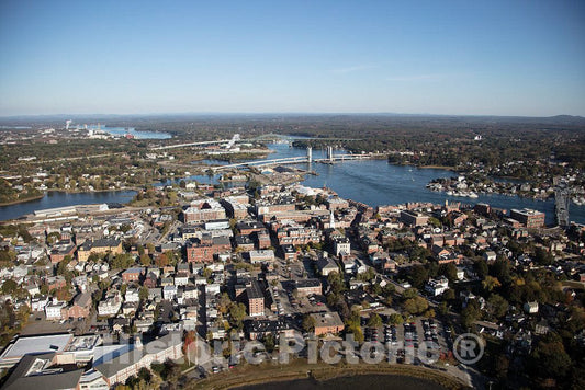 Photo- an October 2017 Aerial View of The Historic Seaport of Portsmouth, New Hampshire, The Largest City Along The Shortest Coastline (18 Miles) of Any U.S. State 4