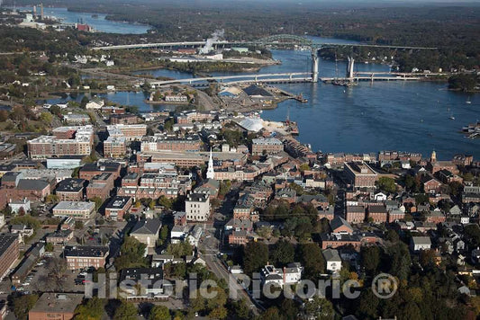 Photo- an October 2017 Aerial View of The Historic Seaport of Portsmouth, New Hampshire, The Largest City Along The Shortest Coastline (18 Miles) of Any U.S. State 5