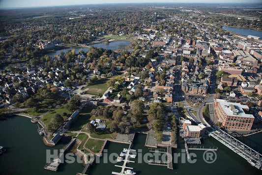 Photo- an October 2017 Aerial View of The Historic Seaport of Portsmouth, New Hampshire, The Largest City Along The Shortest Coastline (18 Miles) of Any U.S. State 6