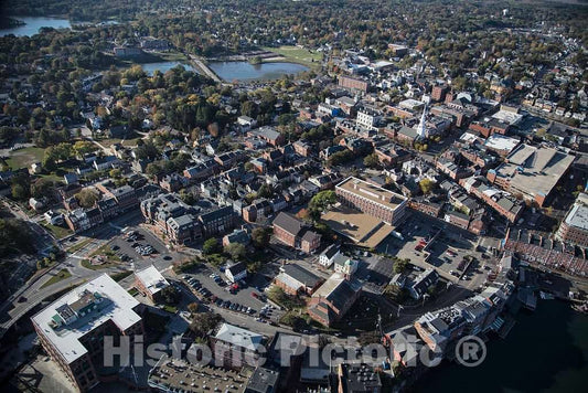 Photo- an October 2017 Aerial View of The Historic Seaport of Portsmouth, New Hampshire, The Largest City Along The Shortest Coastline (18 Miles) of Any U.S. State 7