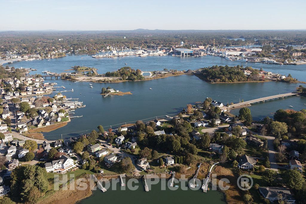Photo- an October 2017 Aerial View of The Historic Seaport of Portsmouth, New Hampshire, The Largest City Along The Shortest Coastline (18 Miles) of Any U.S. State 9